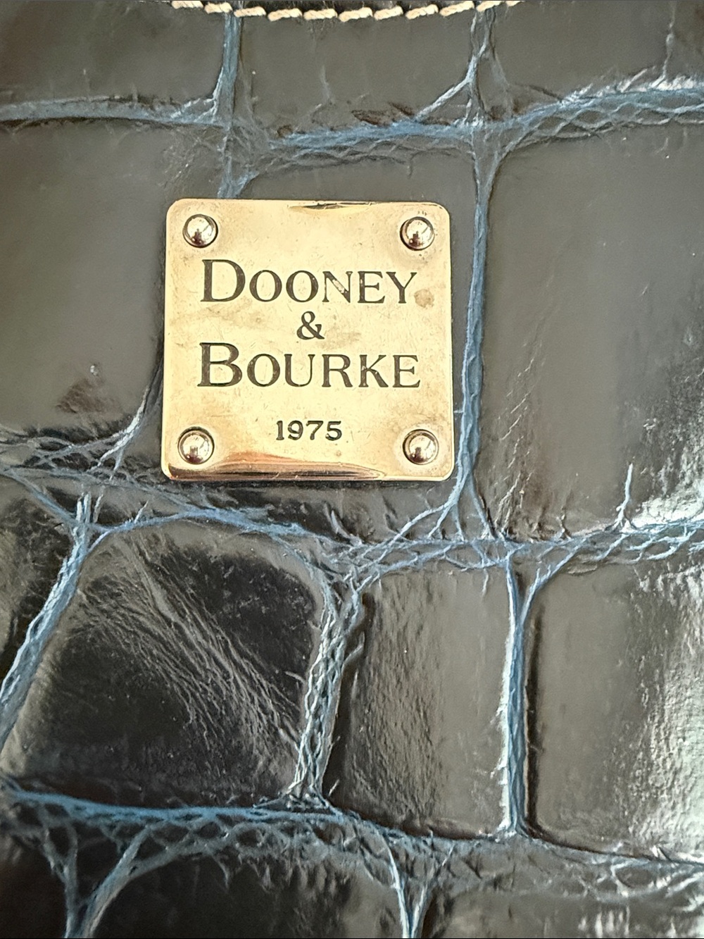 Dooney & Bourke Black Croc-Embossed Shoulder Bag - Picture 11 of 13